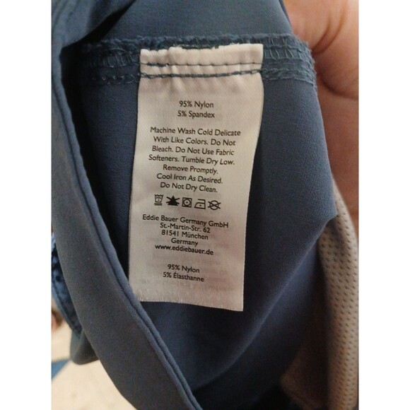 Eddie Bauer Mens Size 36 Chino 10 Inches Nylon Spandex Shorts Ocean Blue - Picture 8 of 9